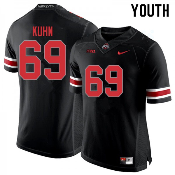 Ohio State Buckeyes #69 Chris Kuhn Youth Football Jersey Blackout